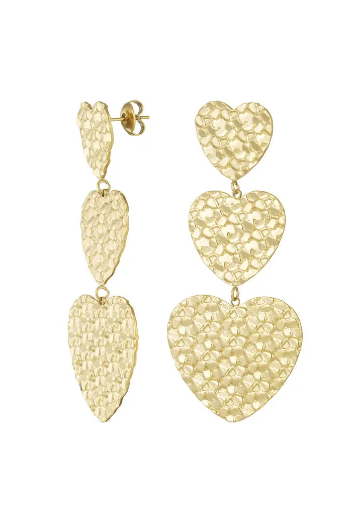"Triple heart" earrings