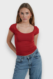 "Lola" top red