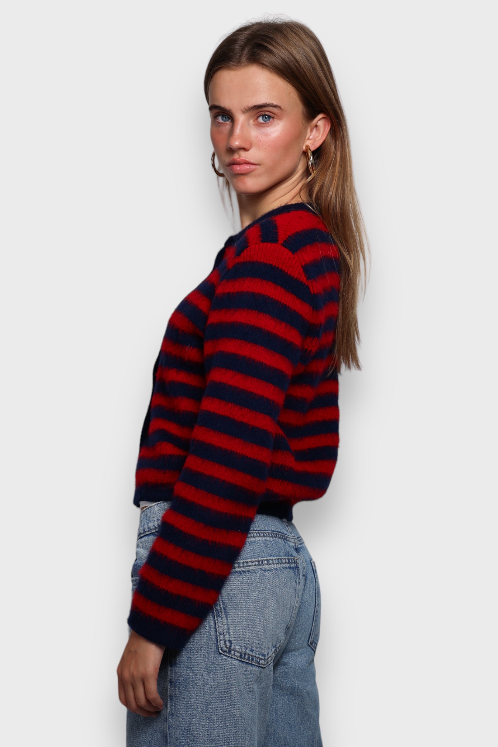 "Chloé" cardigan striped red