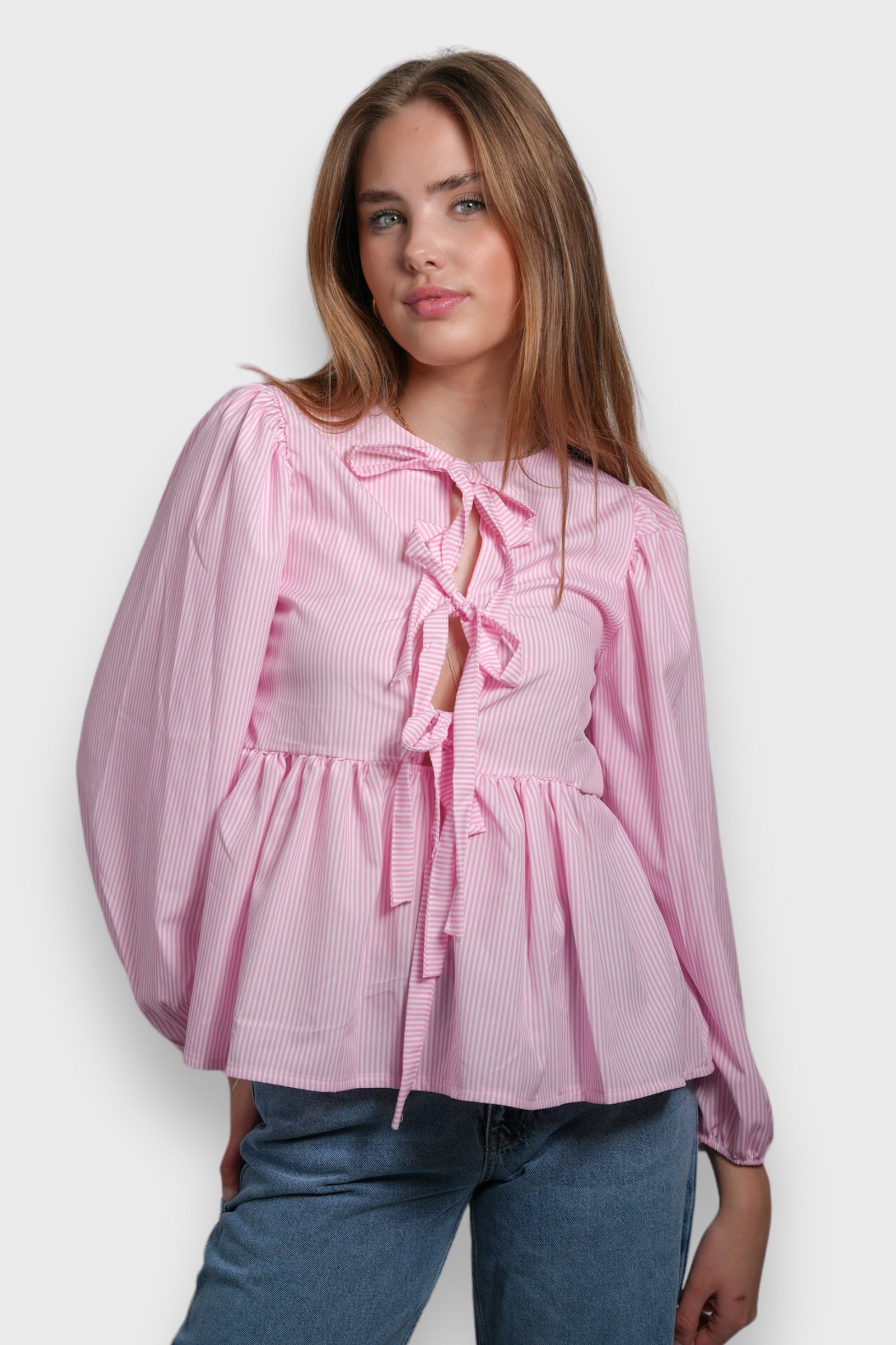 "Angel" blouse striped pink