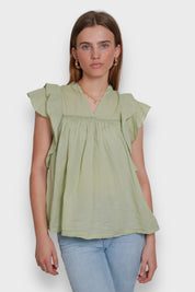 "Flora" blouse sage green