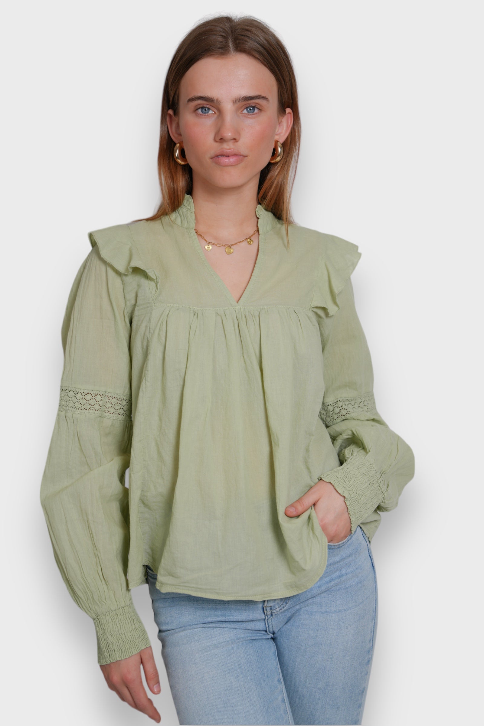 "Glory" blouse sage green