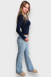 "Flared" low waist jeans light blue