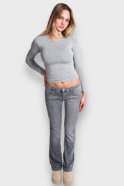 "Flared" low waist jeans grey